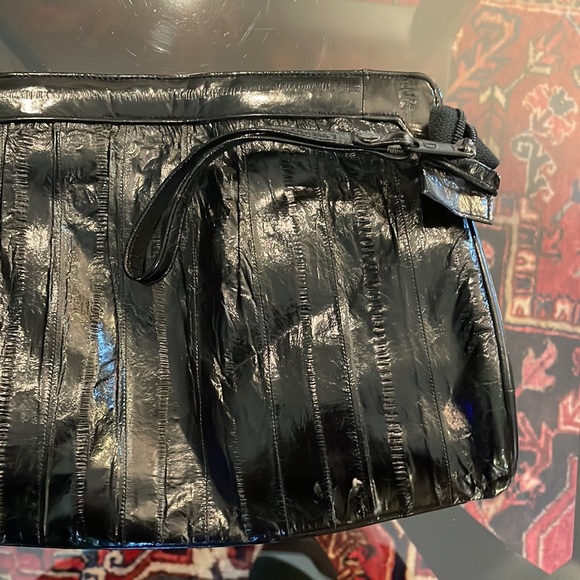 Eel Skin clutch w wristlet - Picture 2 of 6